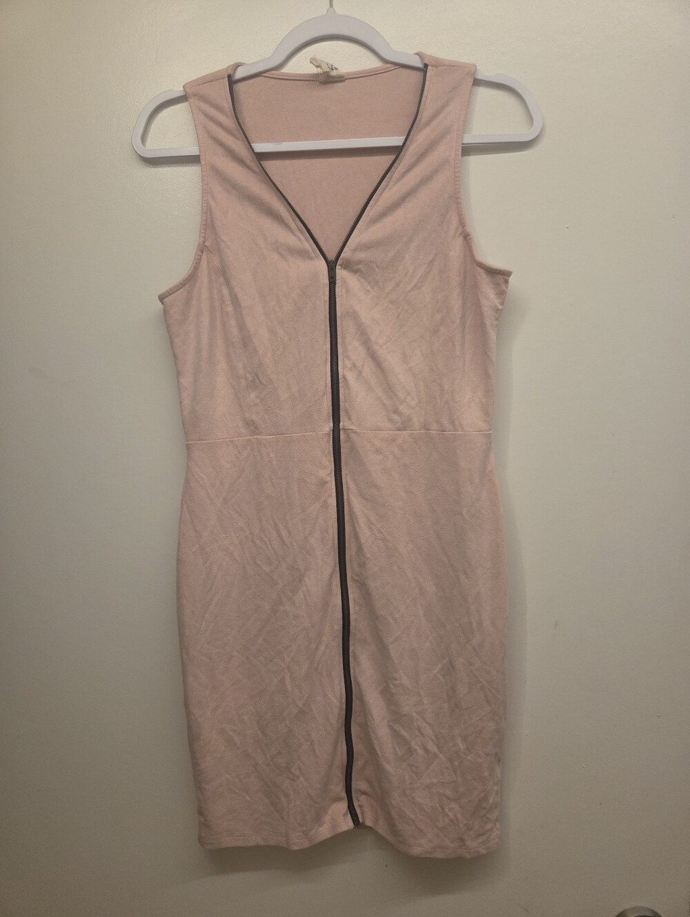 Pink Owl Blush Sleeveless Zip-Front Midi Dress